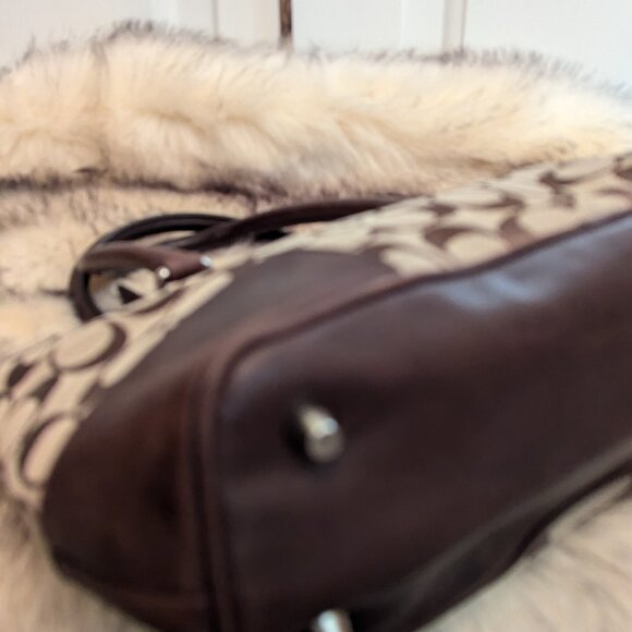 COACH F1J-6089 Jacquard Signature "C" satchel purse handbag - Picture 4 of 11